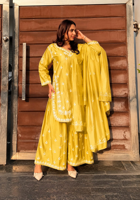 Sunshine Bloom Chikankari Set
